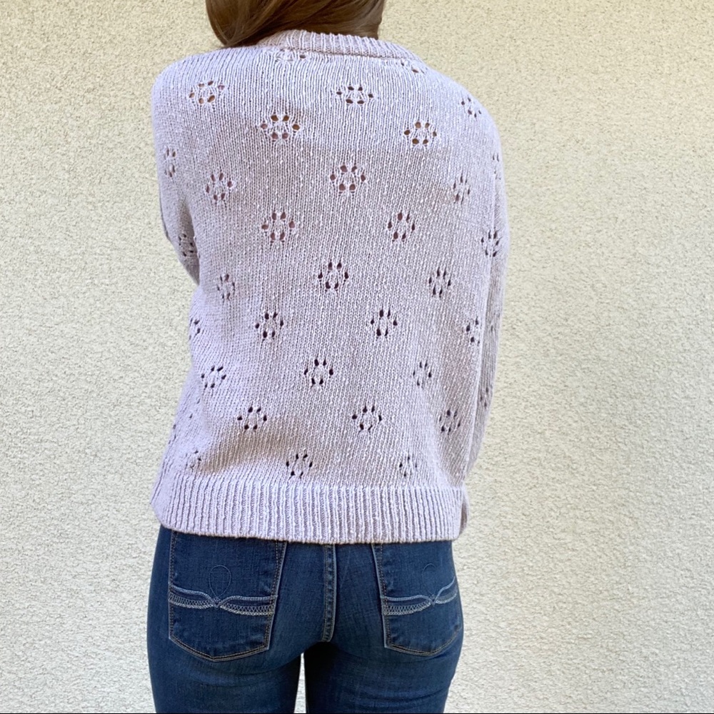 Sold Madewell lavender eyelet sweater - Picture 2 of 3